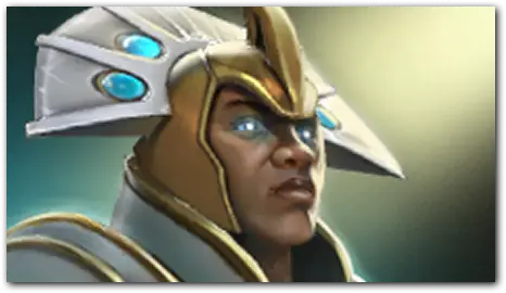 Portret Chena w hełmie kapłańskim z mistycznym wyrazem twarzy.