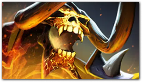 Portret Clinkza jako płonącego szkieletu łucznika.