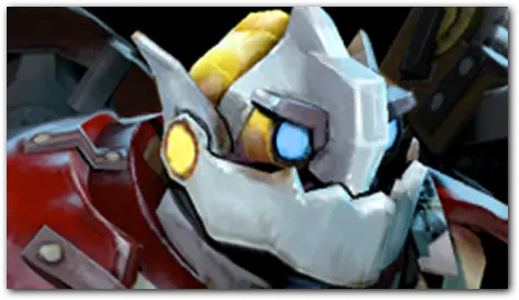 Portret Clockwerka w mechanicznym pancerzu.