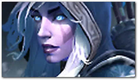 Portret Drow Ranger z lodowym spojrzeniem i kapturze.