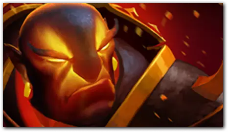 Portret Ember Spirita z ognistą aurą.